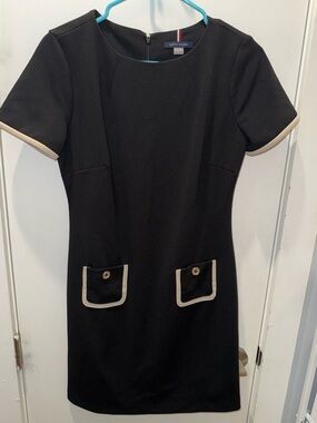 Tommy Hilfiger Black Mini Dress with Cream Trim